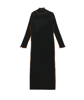 TD WAVE LONG SLEEVE DRESS HIGH NECK TYPE