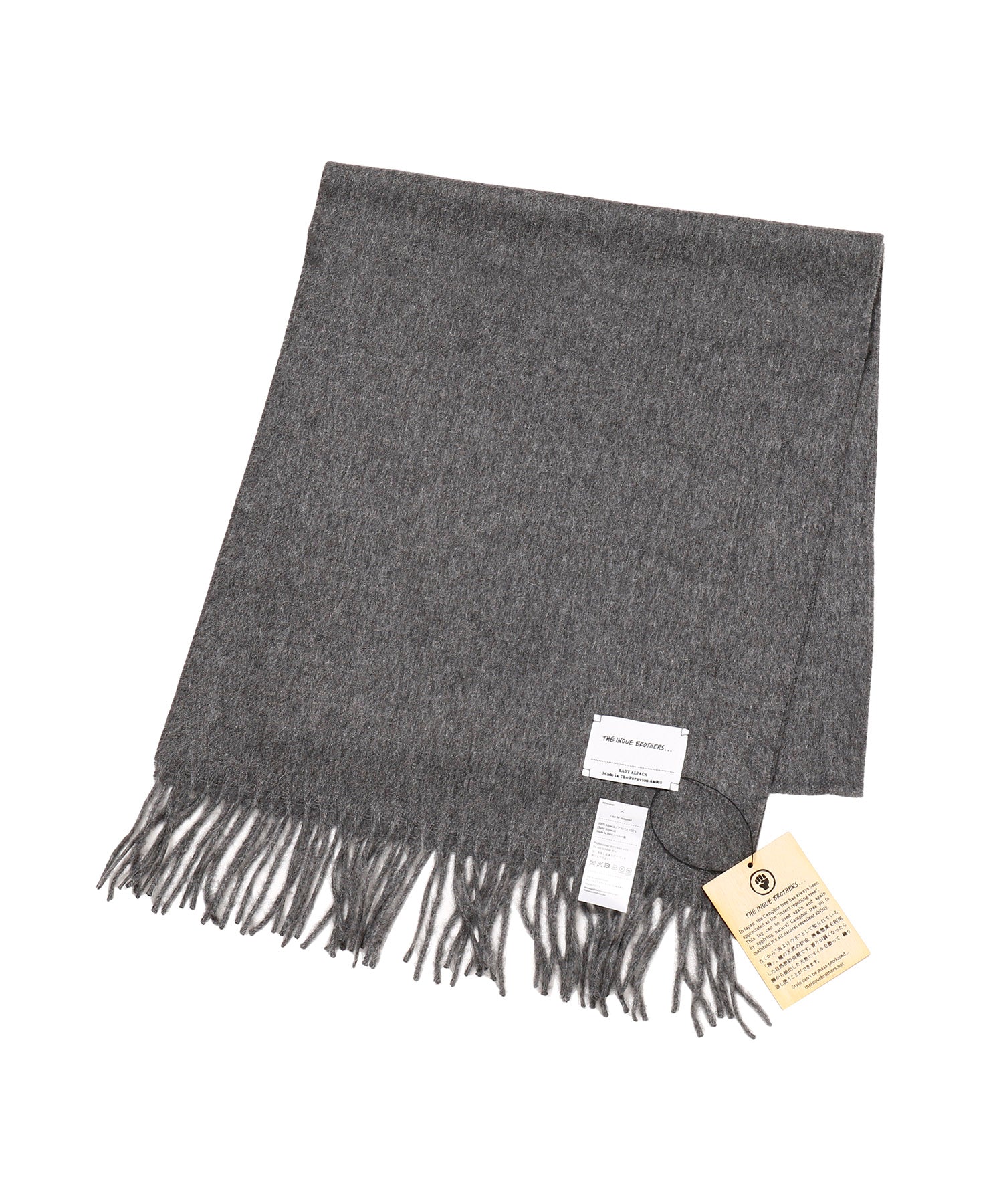 THE INOUE BROTHERS Brushed Scarf LT.GREY - マフラー