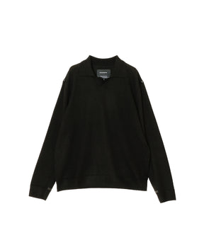 Collar Neck Sweater / Pure Black