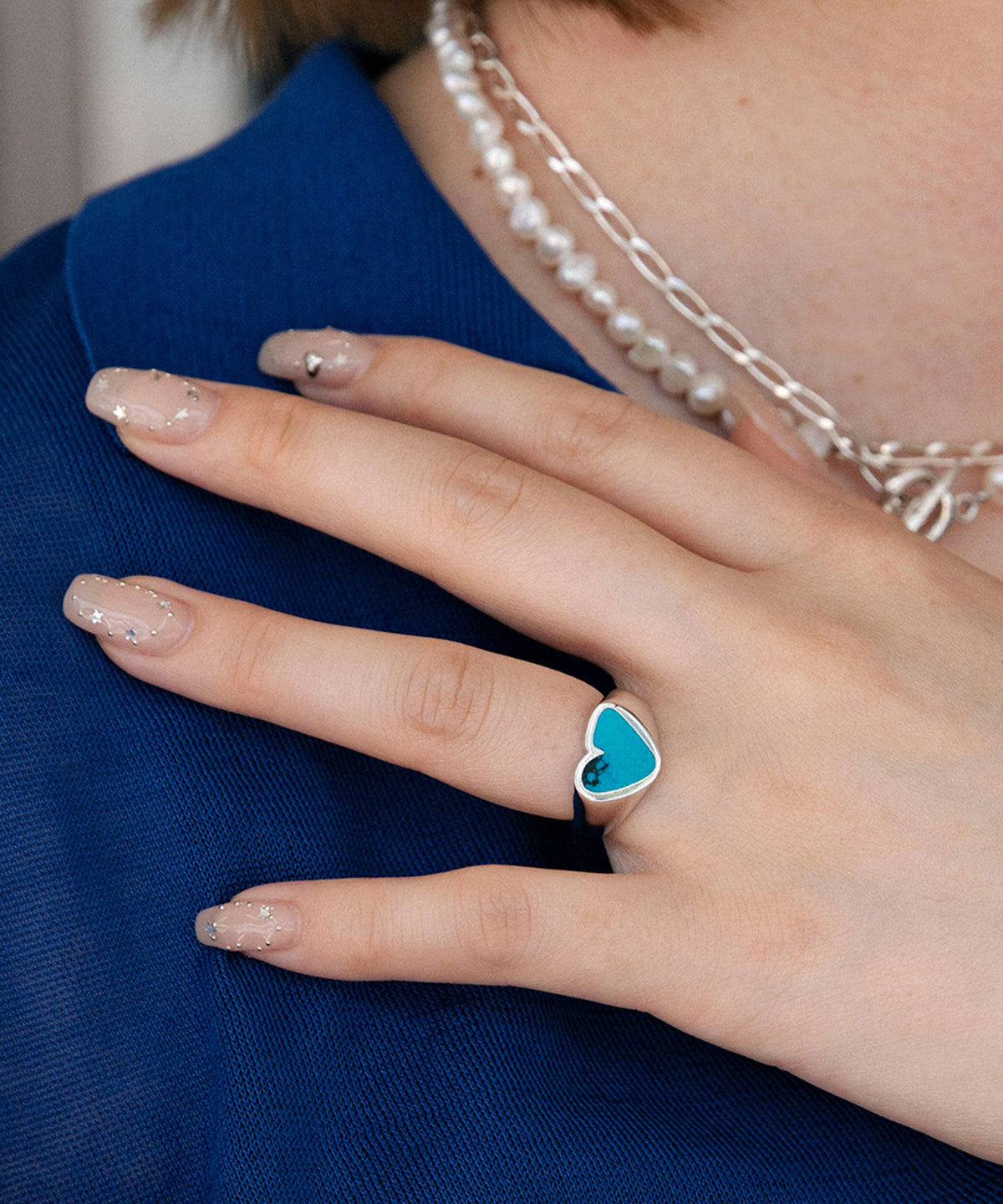 HEART STONE RING SV
