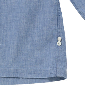 Unlikely Open Collar Work Chambray with Flower