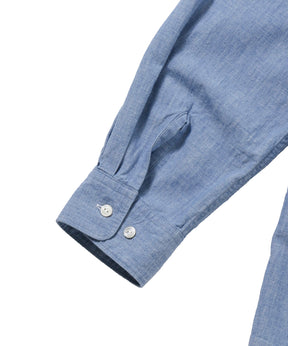 Unlikely Open Collar Work Chambray with Flower