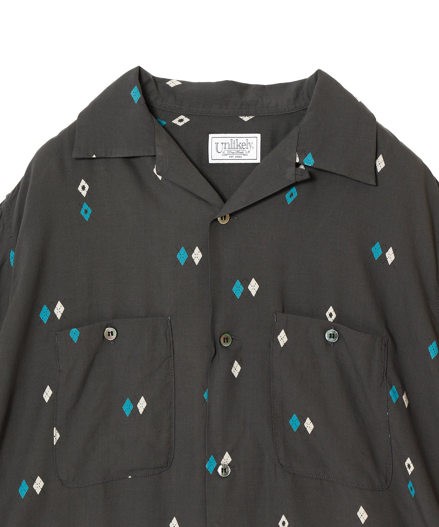 Unlikely Rayon Shirts S/S Argyle - Unlikely (アンライクリー