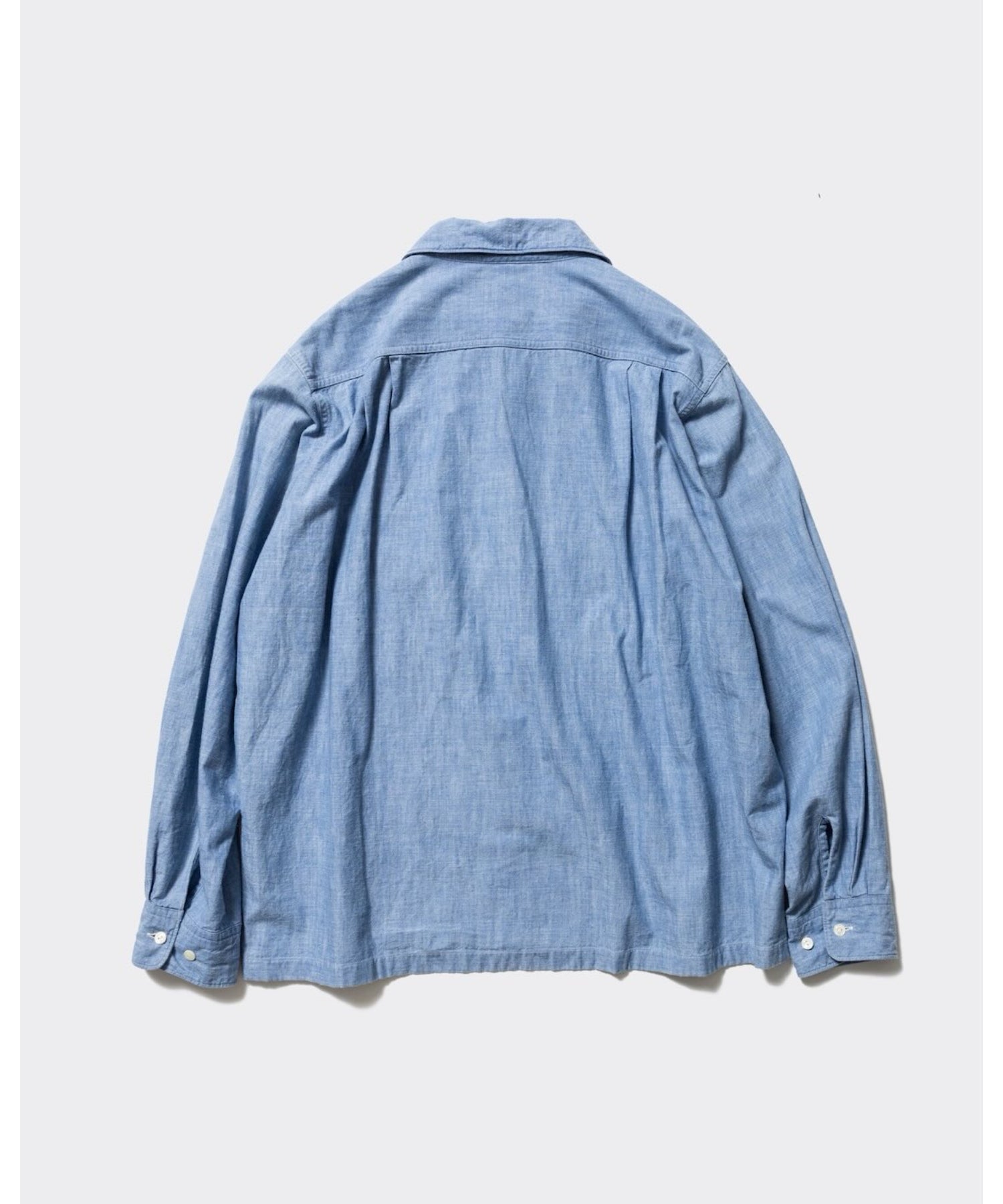 Unlikely Open Collar Chambray with Flower