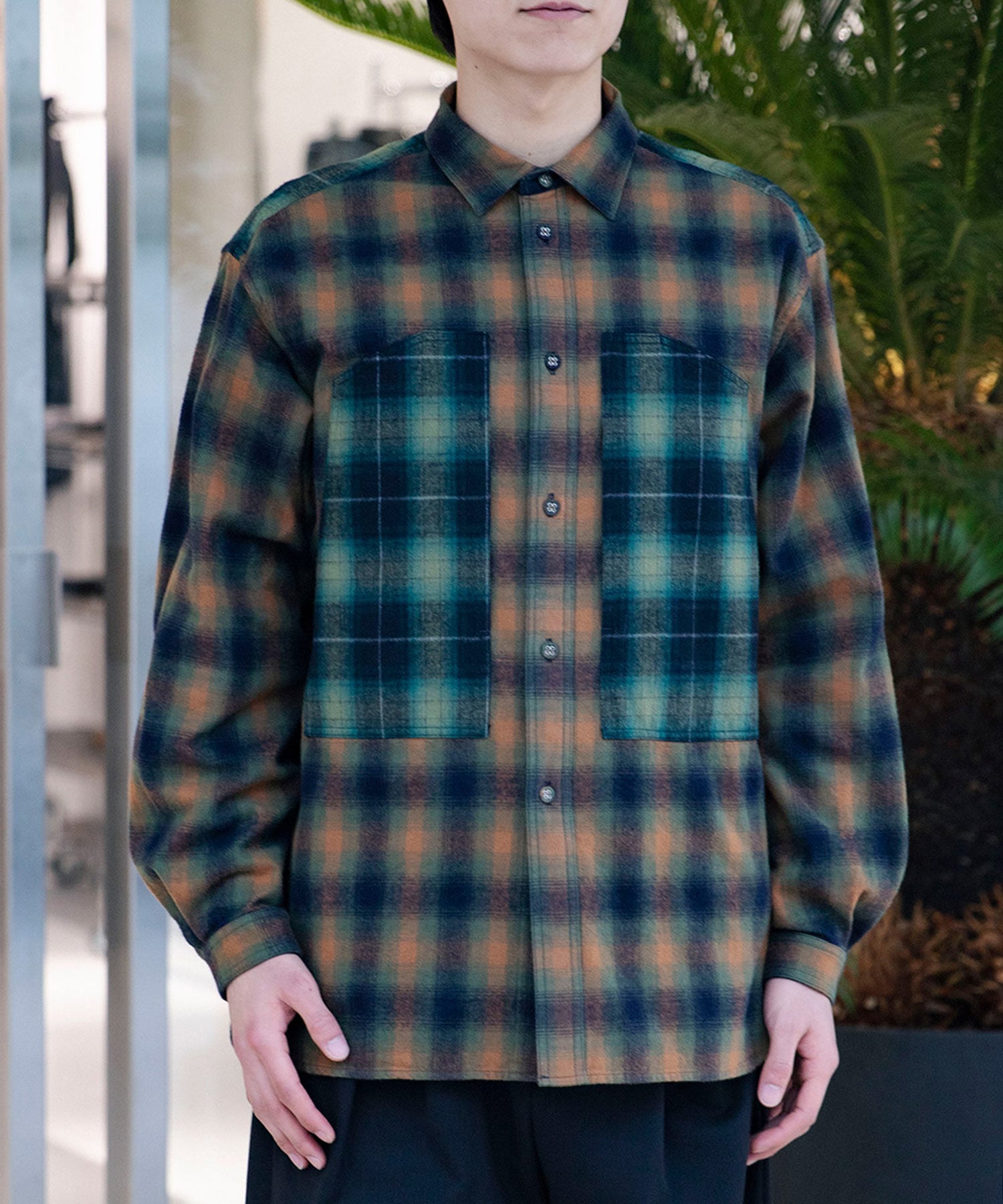 MID GUSSET SLEEVE CHECK WORK SHIRT