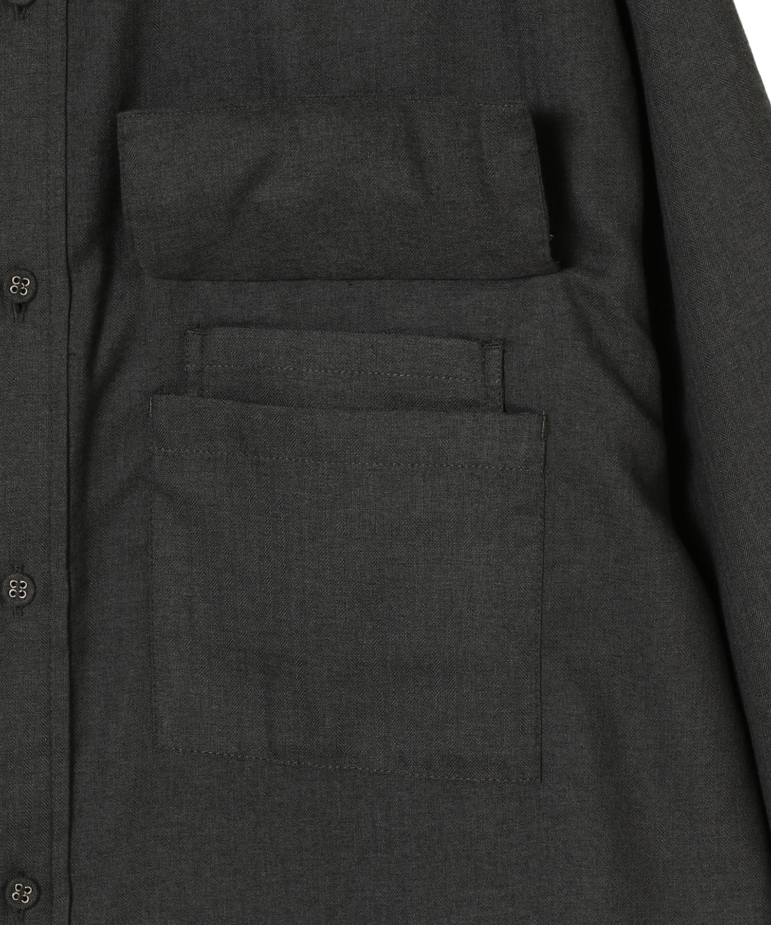 BAND COLLAR MULTI POCKET SHIRT