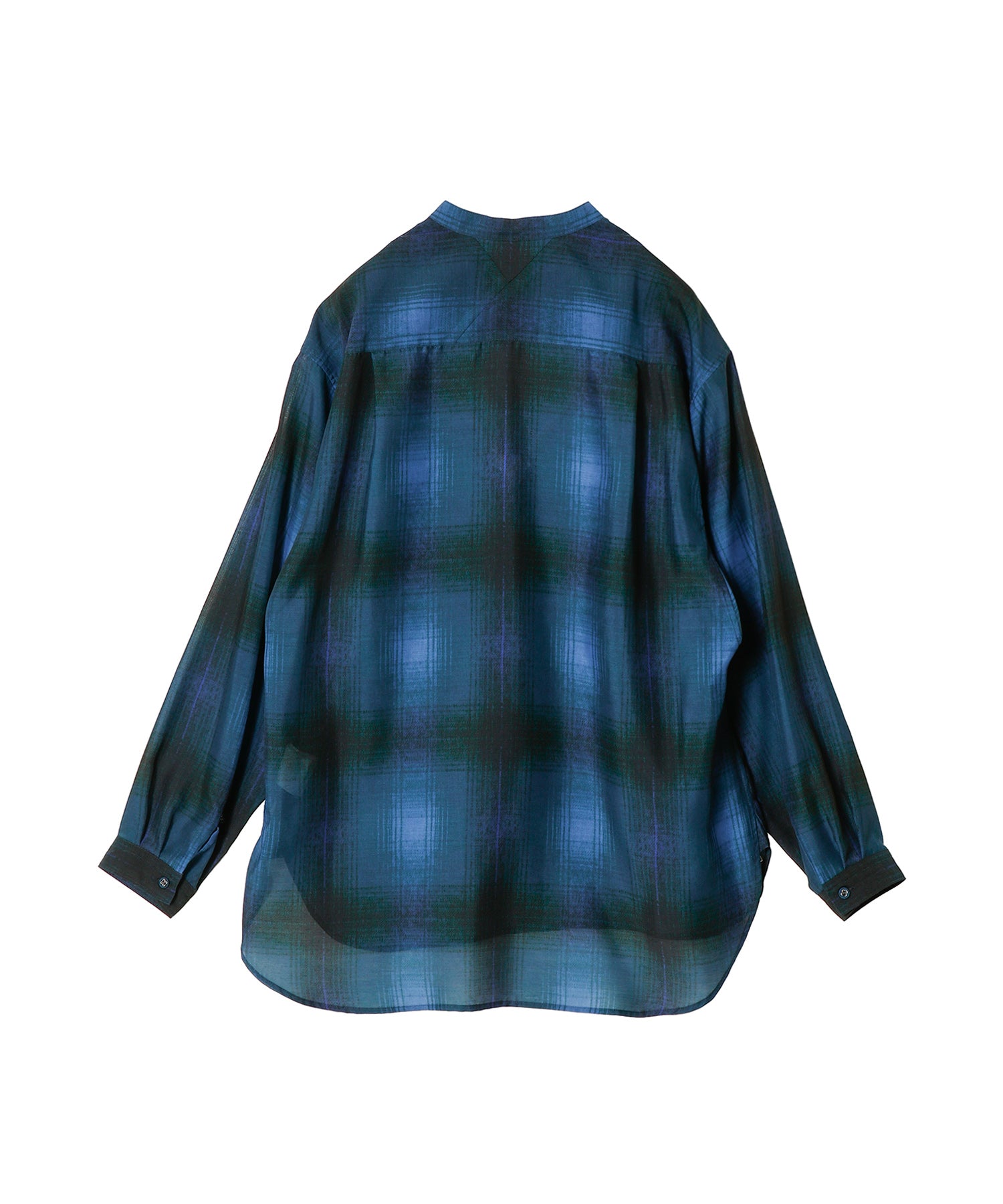 OMBRE CHECK WIDE GUSSET SLEEVE SHIRT