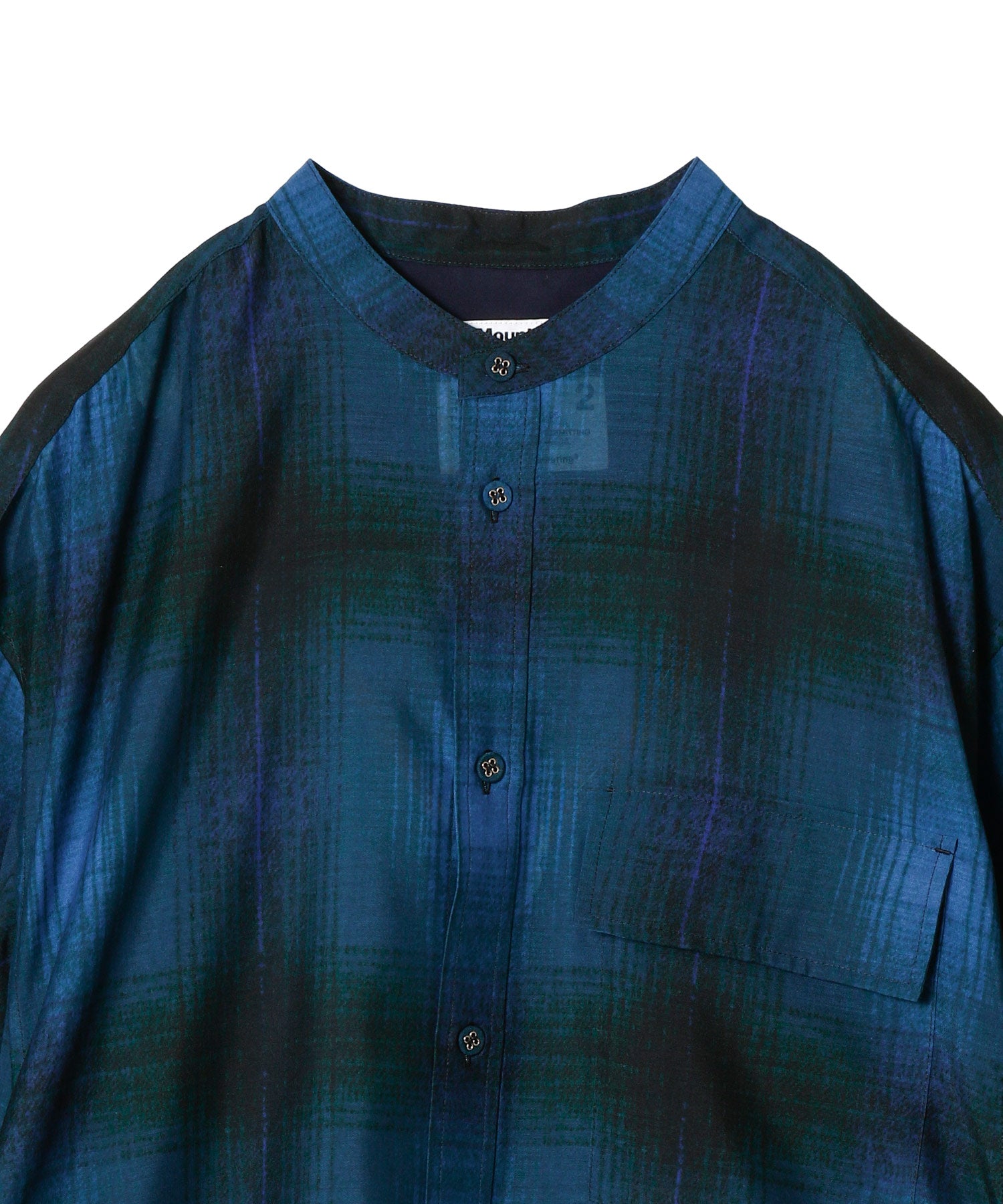 OMBRE CHECK WIDE GUSSET SLEEVE SHIRT