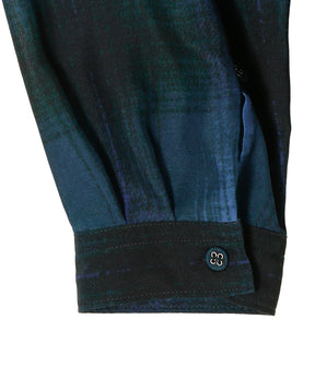 OMBRE CHECK WIDE GUSSET SLEEVE SHIRT