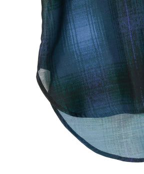 OMBRE CHECK WIDE GUSSET SLEEVE SHIRT