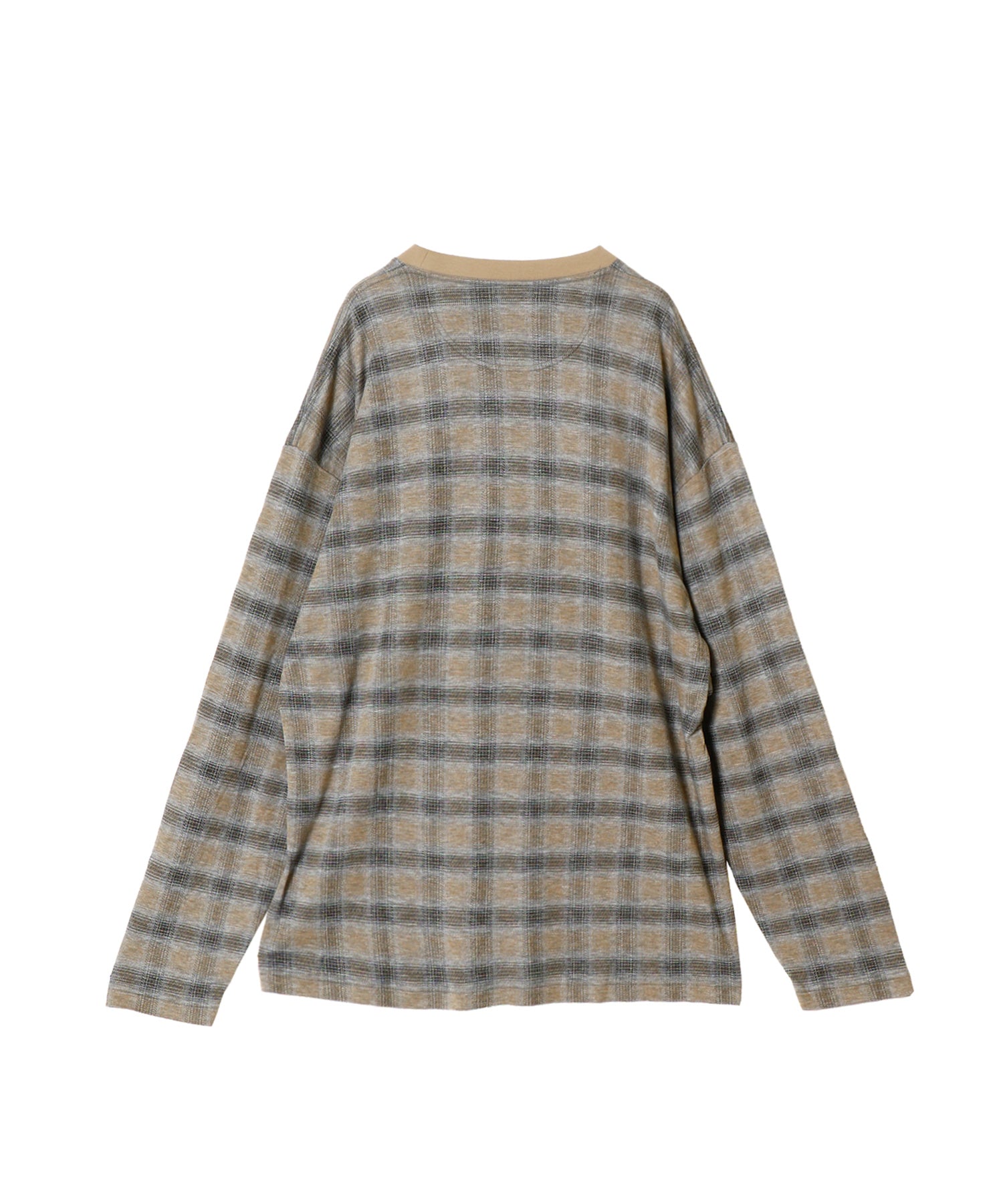 CHECK JACQUARD LONG SLEEVE T-SHIRT