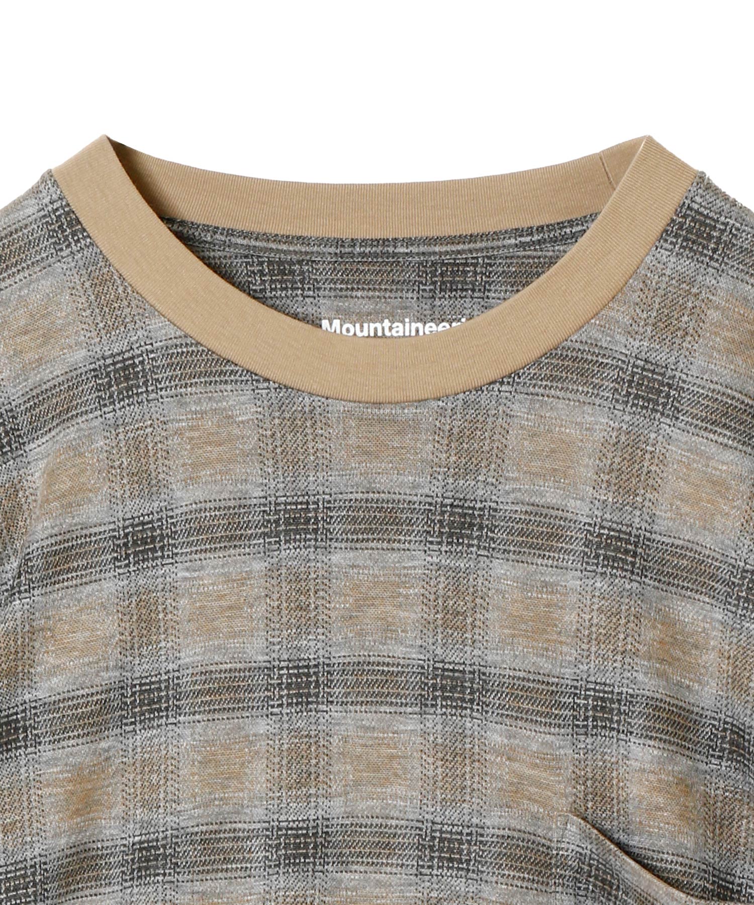CHECK JACQUARD LONG SLEEVE T-SHIRT