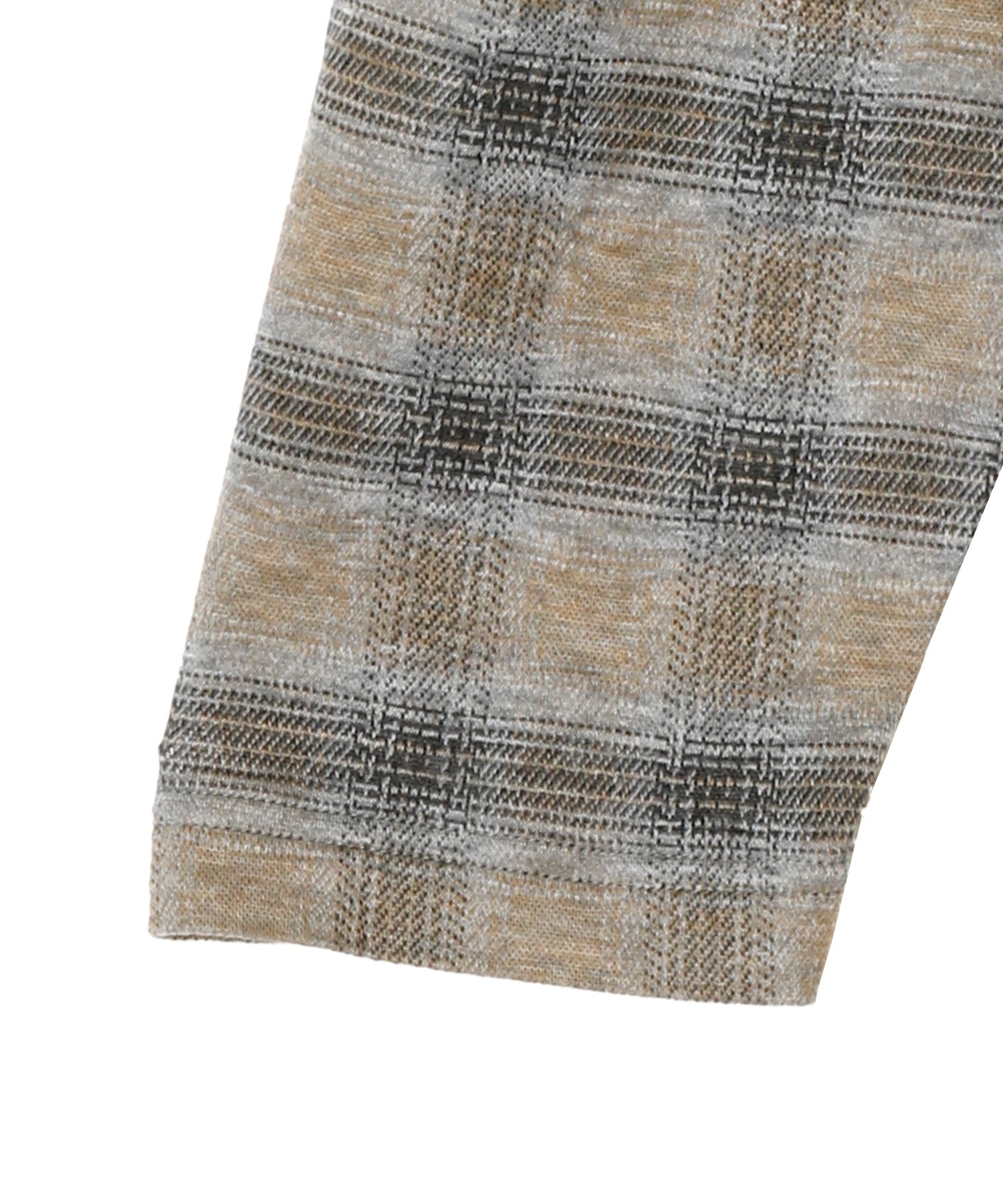 CHECK JACQUARD LONG SLEEVE T-SHIRT