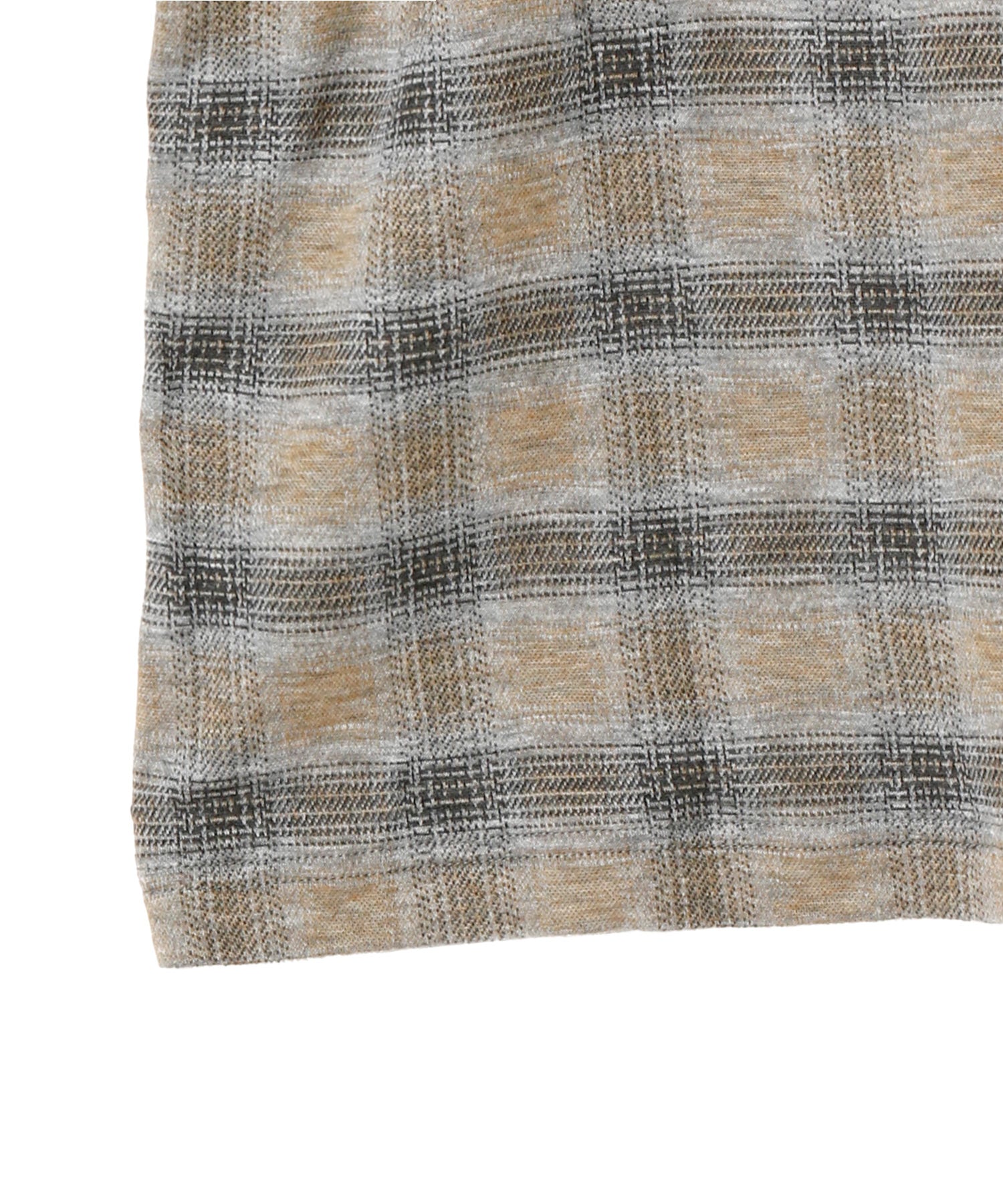 CHECK JACQUARD LONG SLEEVE T-SHIRT