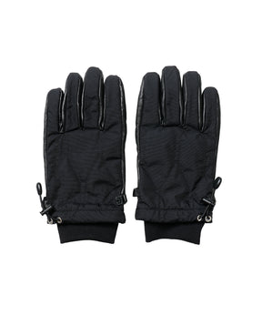 LEATHER & QUILTED NYLON GLOVE