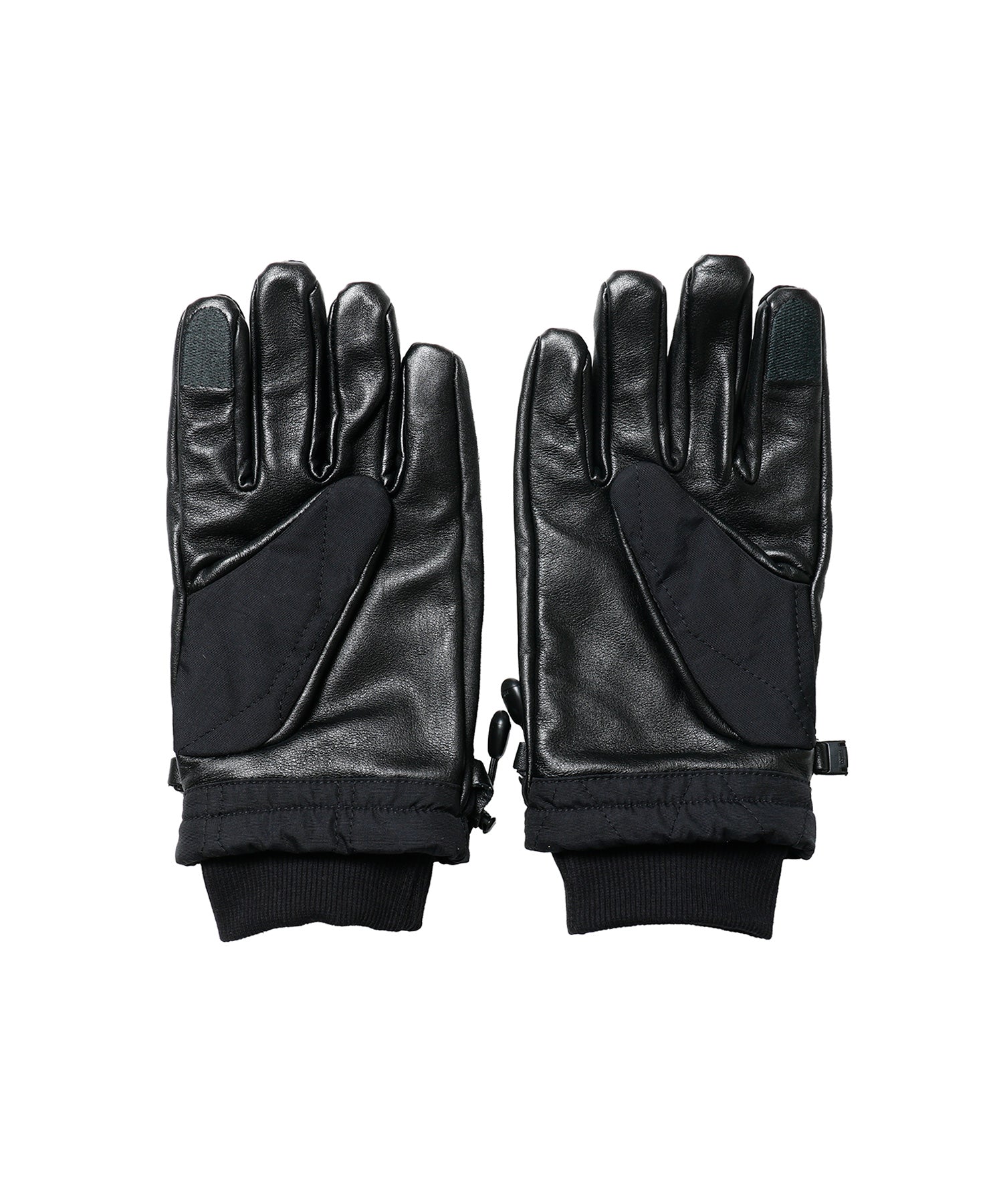 LEATHER & QUILTED NYLON GLOVE