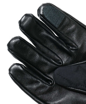 LEATHER & QUILTED NYLON GLOVE