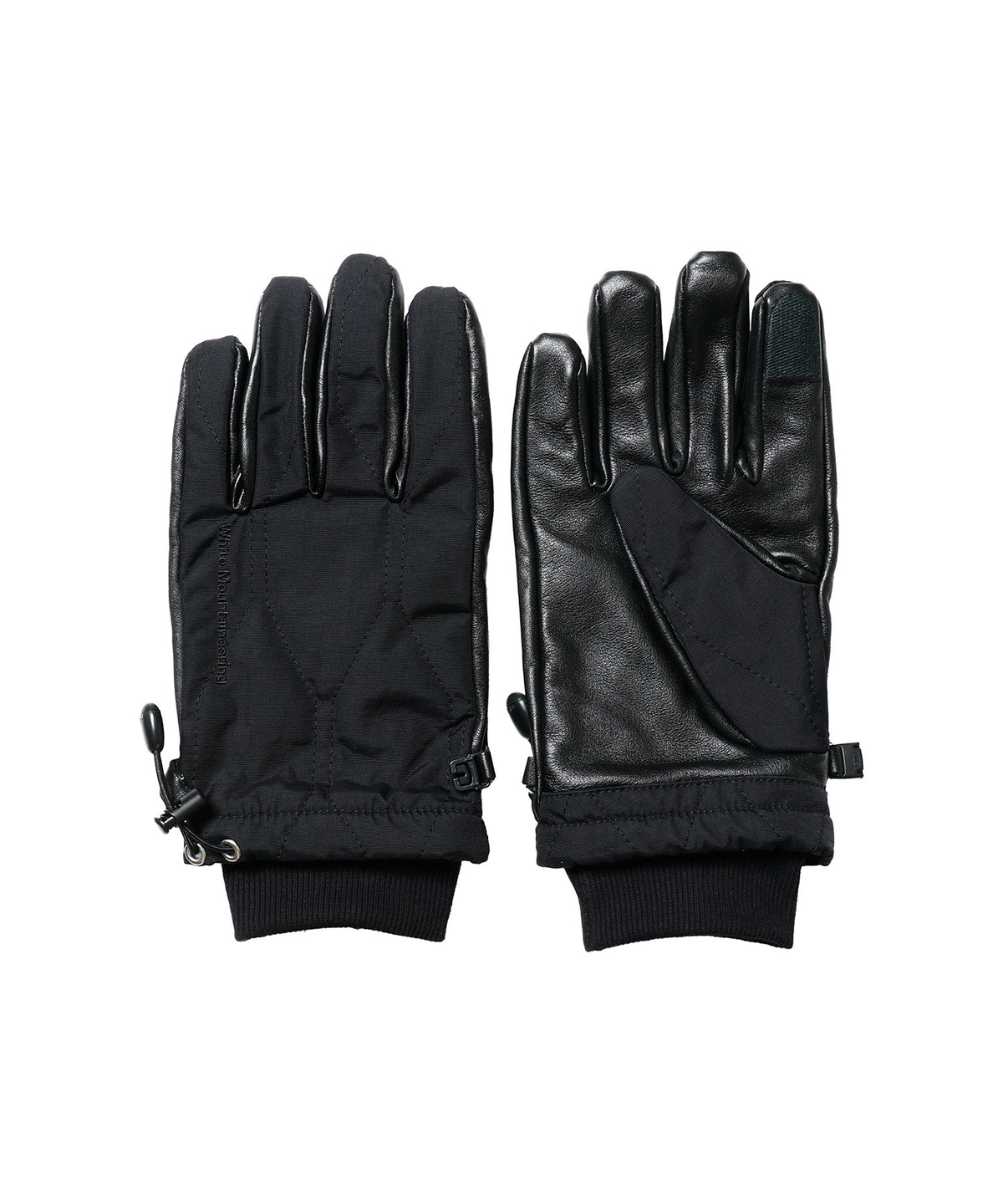 LEATHER & QUILTED NYLON GLOVE