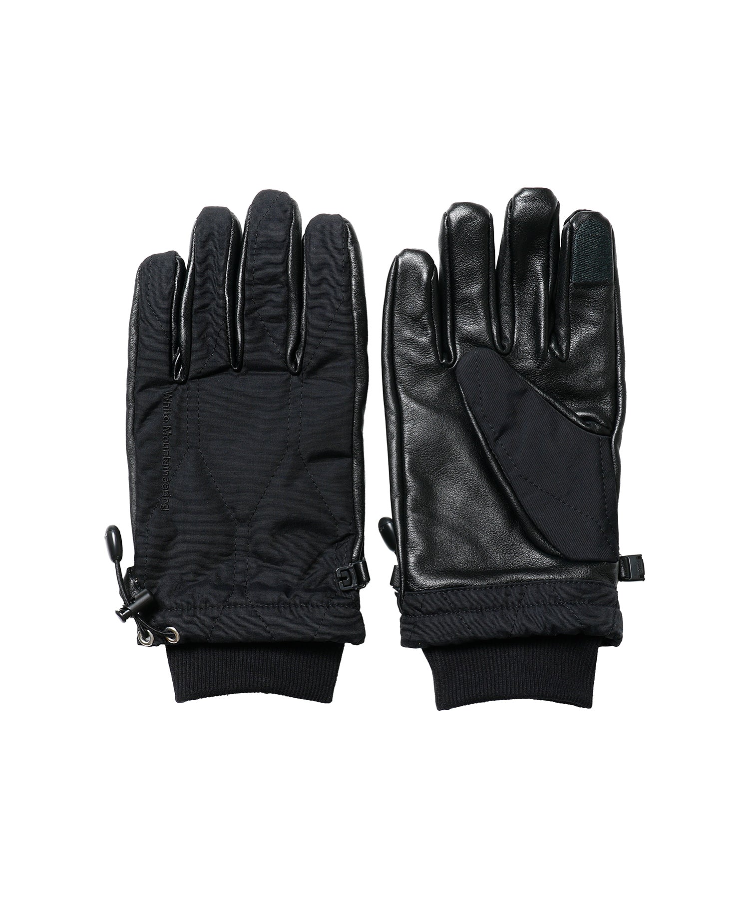 LEATHER & QUILTED NYLON GLOVE