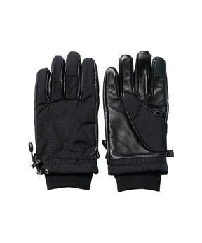 LEATHER & QUILTED NYLON GLOVE