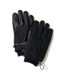 LEATHER & QUILTED NYLON GLOVE