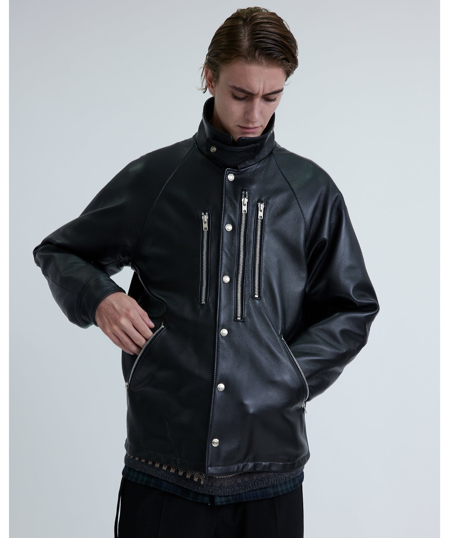 WM x Schott LEATHER COACH JACKET