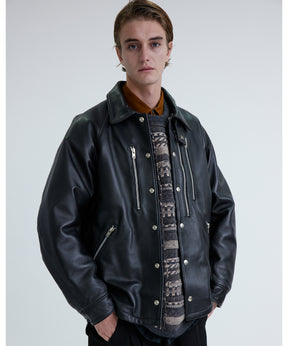 WM x Schott LEATHER COACH JACKET