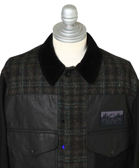 ウールリネンチェックツイードx綿オックスコーティングxレザー Filson Wネーム
