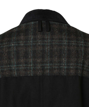 ウールリネンチェックツイードx綿オックスコーティングxレザー Filson Wネーム