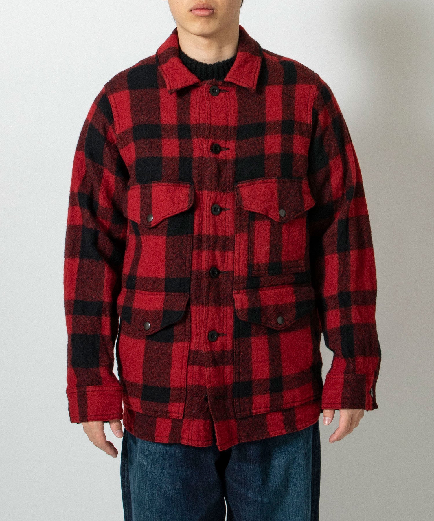 ウールチェック 製品縮絨 Filson Wネーム