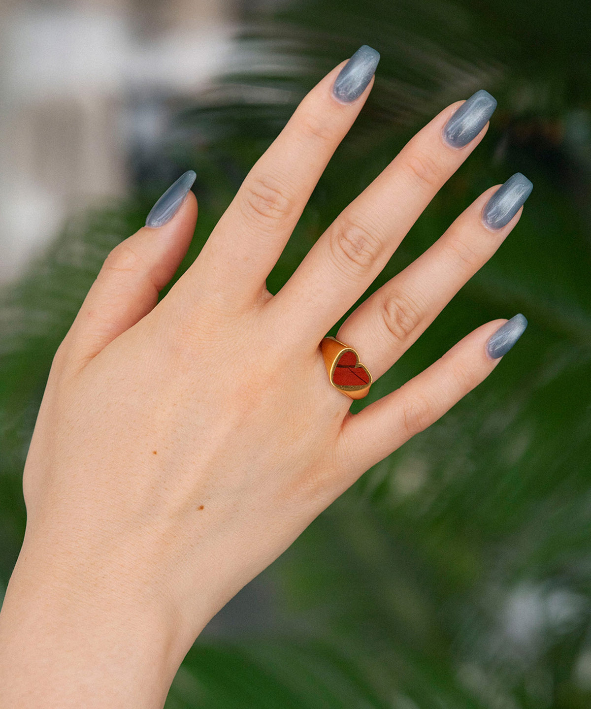 HEART STONE RING GD