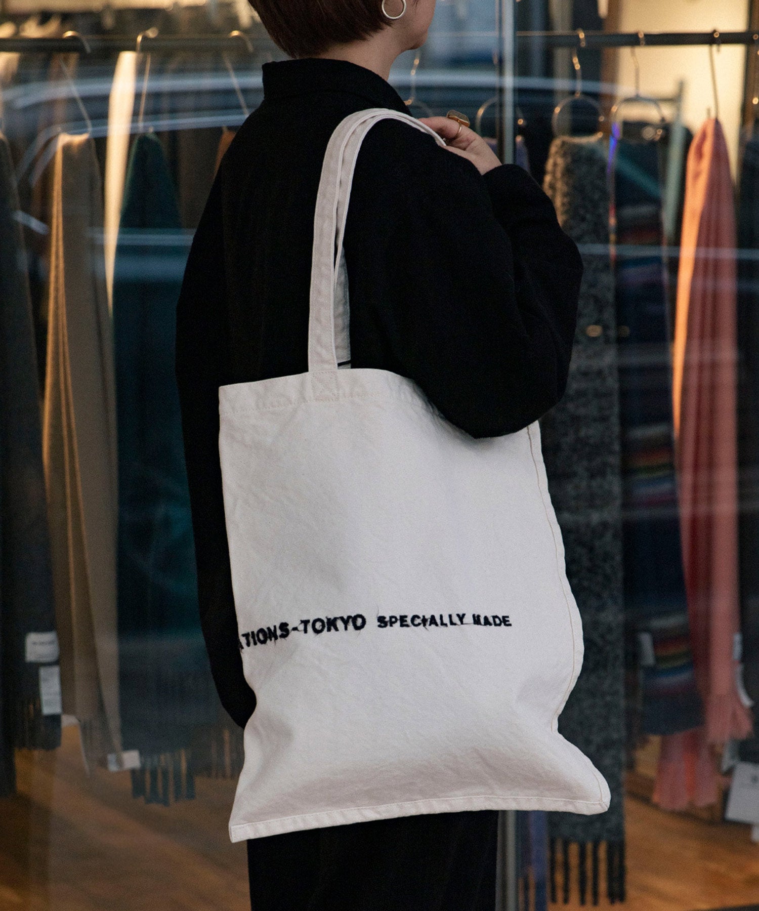 brushed logo gathering bag