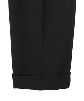 Polwarth Tuxedo Cloth Double Pleated Wide Trousers