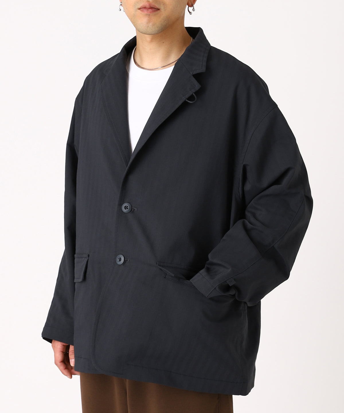 TECH LOOSE 2B JACKET HERRINGBONE
