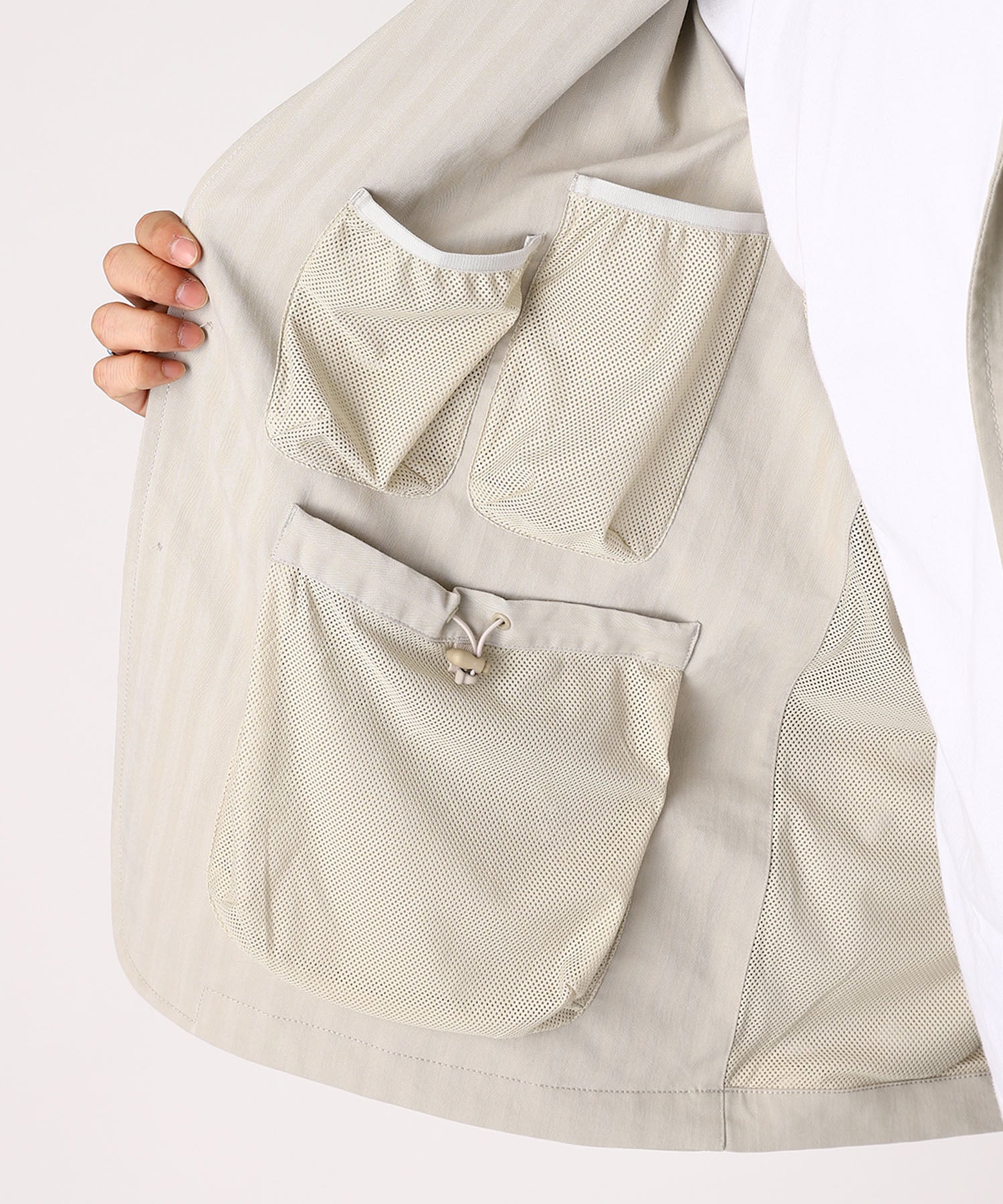 TECH LOOSE 2B JACKET HERRINGBONE
