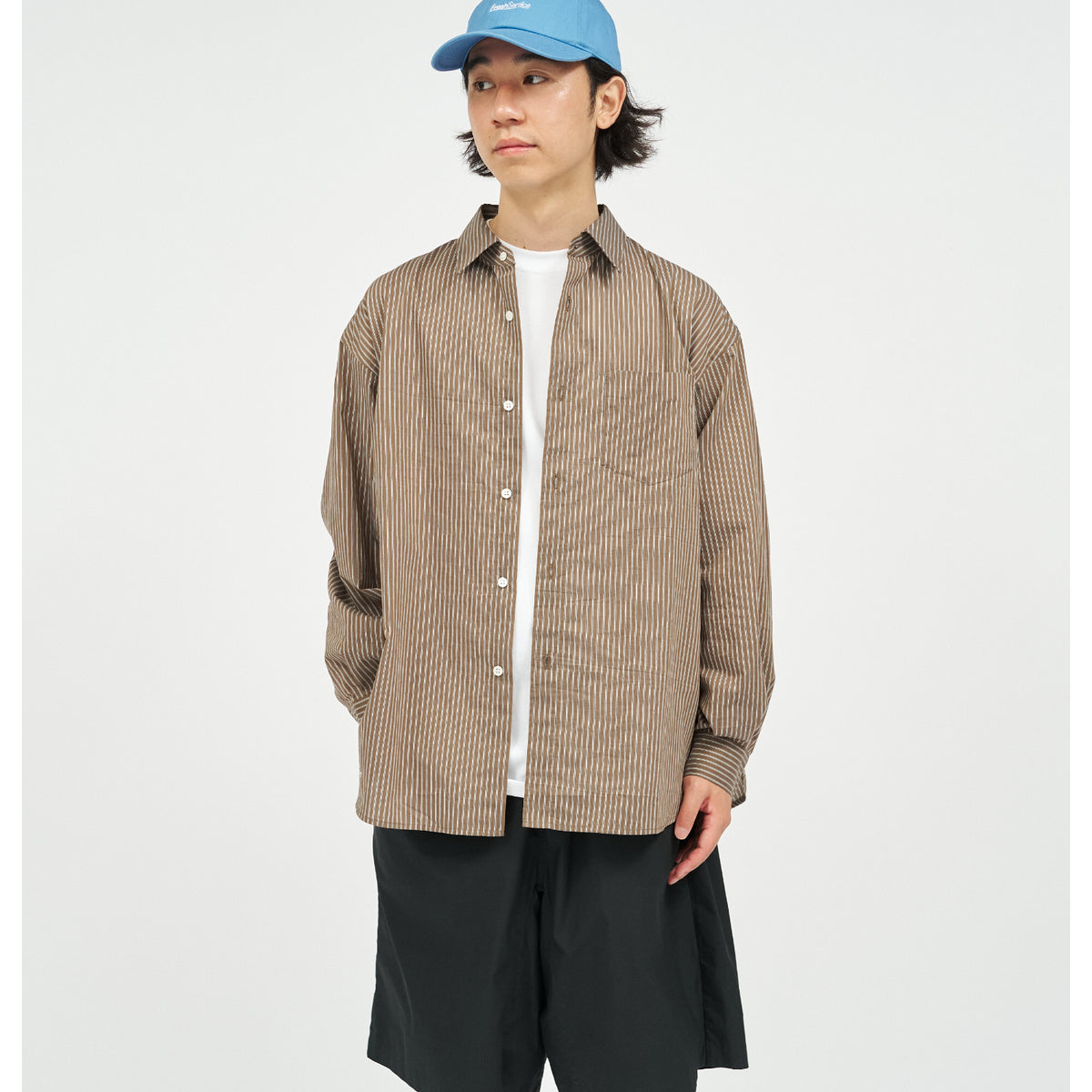 フレッシュサービス HRAFTeX S/S STRIPE SHIRT BRS L HRAFTeX L/S STRIPE SHIRT - FreshService (フレッシュサービス