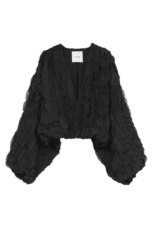 TOPSTITCHED FRILL BOLERO