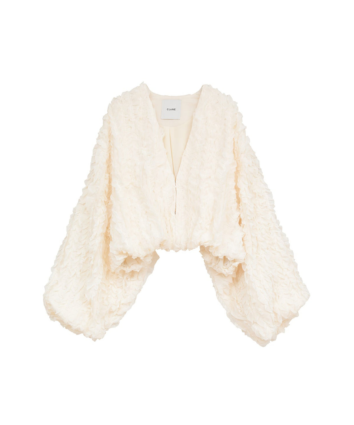 TOPSTITCHED FRILL BOLERO