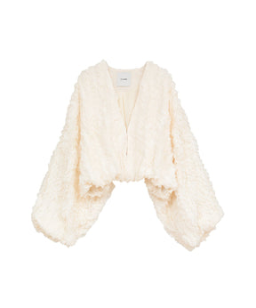 TOPSTITCHED FRILL BOLERO