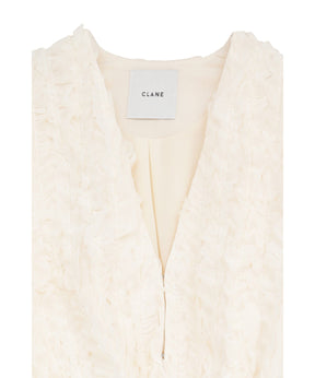 TOPSTITCHED FRILL BOLERO