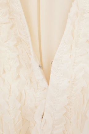 TOPSTITCHED FRILL BOLERO