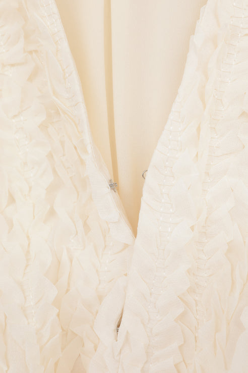 TOPSTITCHED FRILL BOLERO