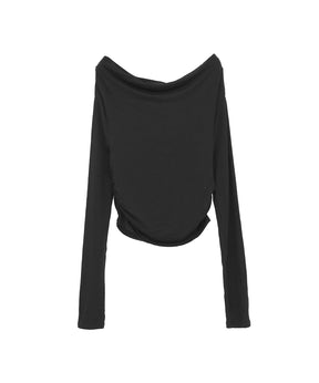 DRAPED OFF SHOULDER SOFT CUT TOPS