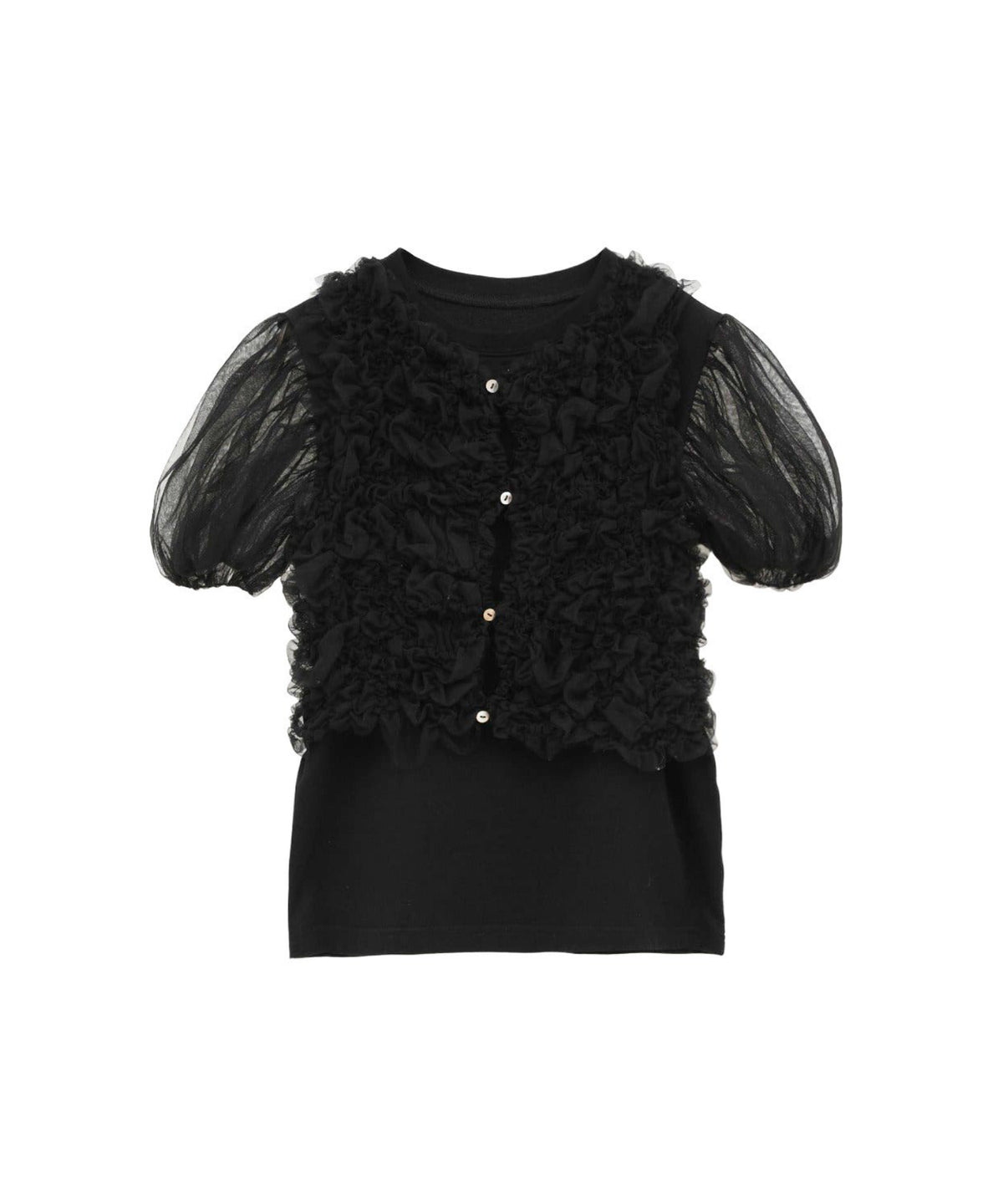 TULLE VEST LAYERED TOPS