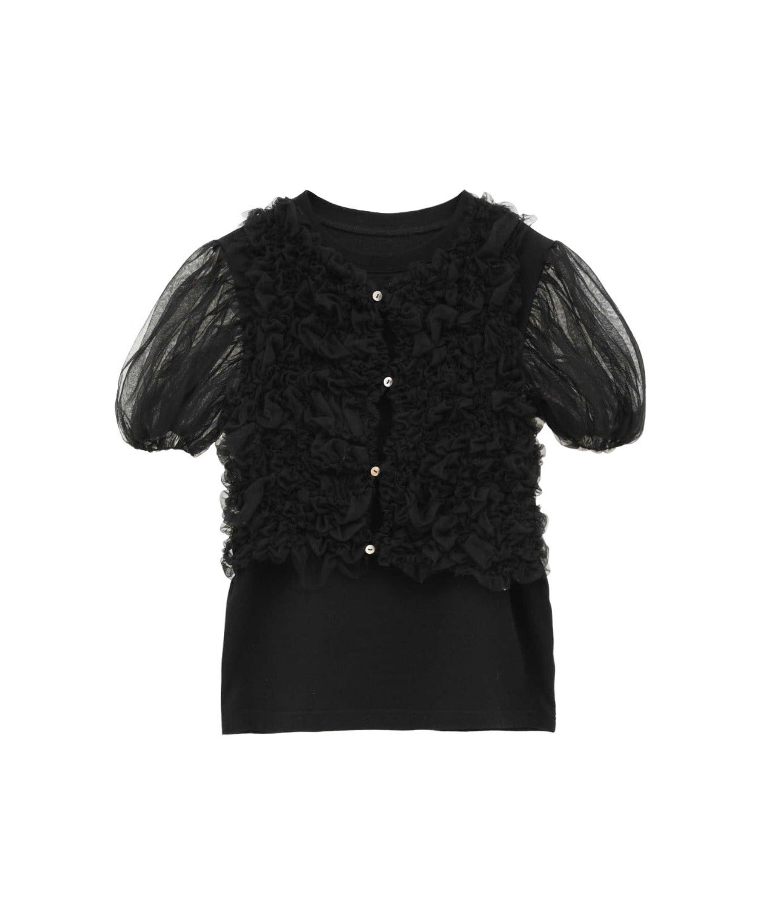 TULLE VEST LAYERED TOPS