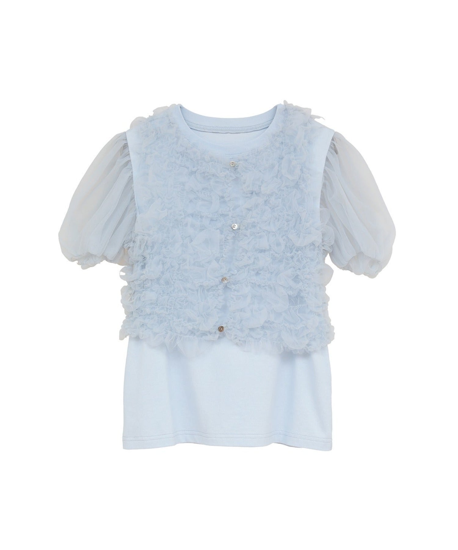 TULLE VEST LAYERED TOPS