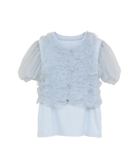 TULLE VEST LAYERED TOPS