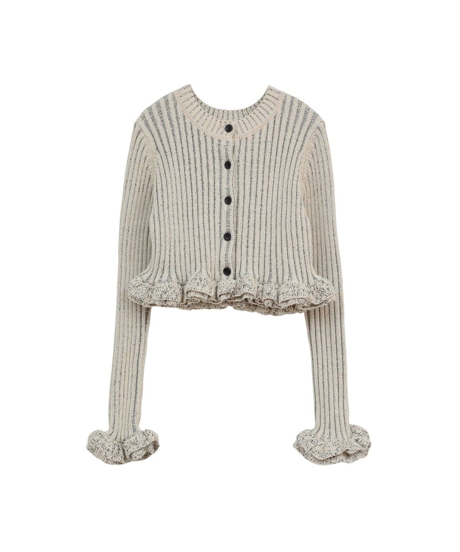 W FACE SHORT FRILLED KNIT TOPS