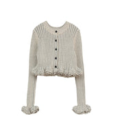 W FACE SHORT FRILLED KNIT TOPS
