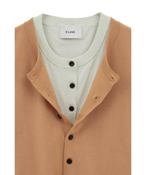 W LAYERED KNIT CARDIGAN